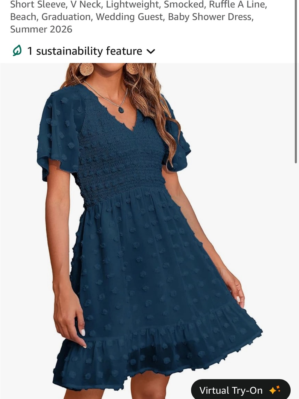 Dark Blue V‑Neck Swing Dress from Amazon size small